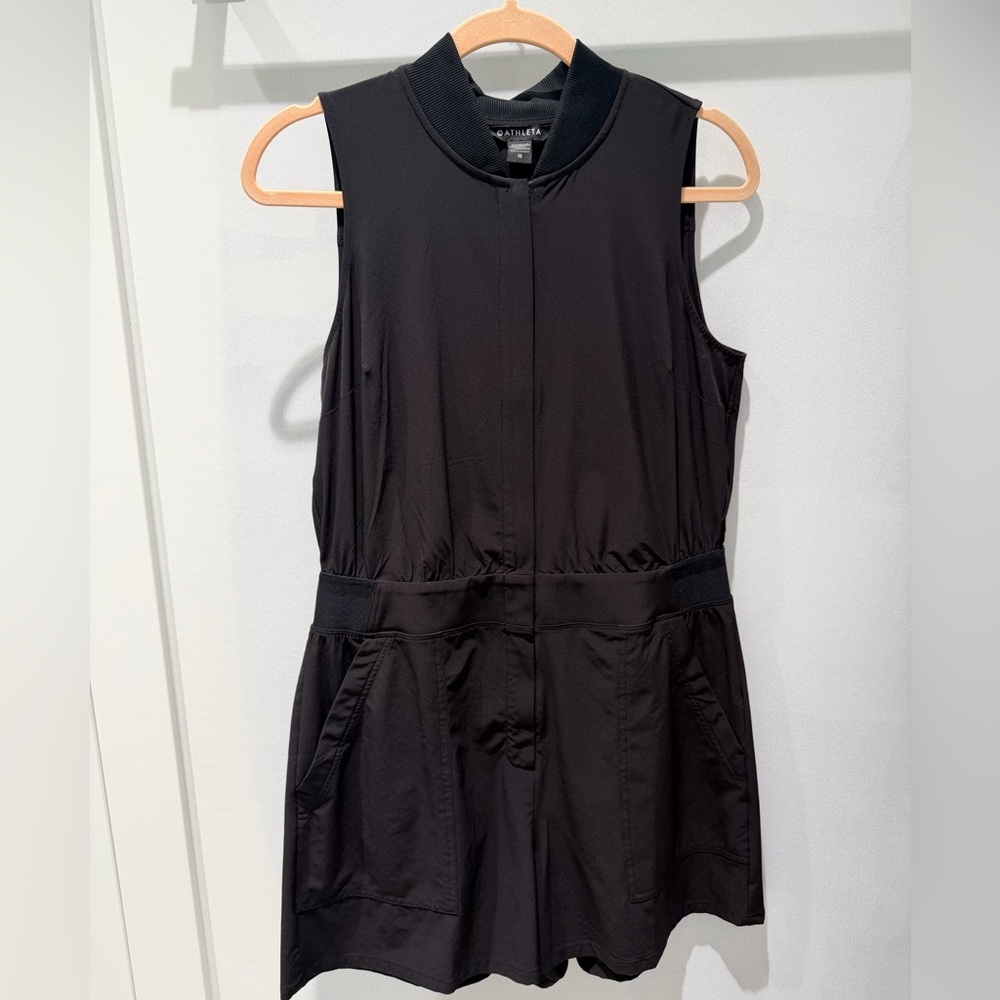Athleta Black Zip-Up Jumper